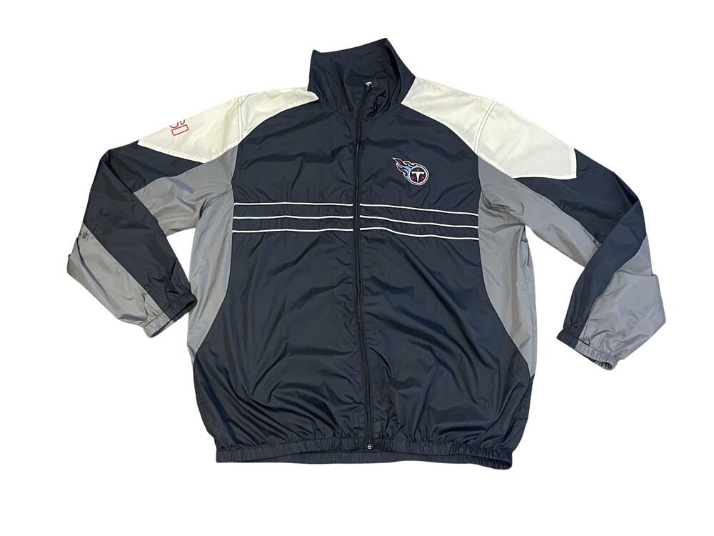 Tennessee Titans Jacket Mens XL Blue Gray NFL Football Full Zip Windbreaker NFL